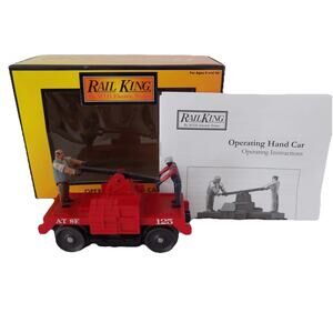 Rail King MTH Santa Fe Operating Hand Car O gauge in box